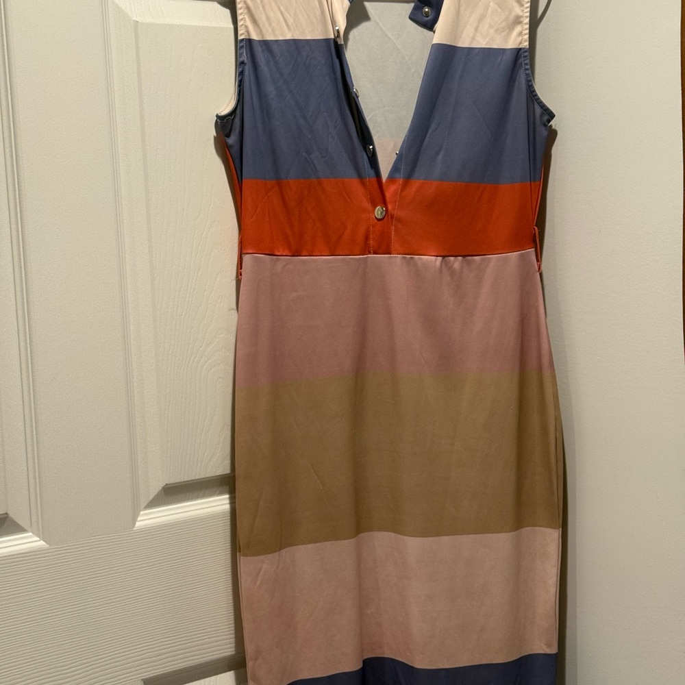 Colorful Striped Sleeveless Dress